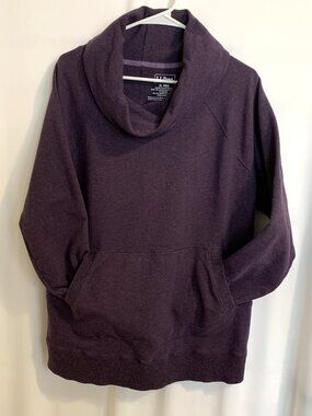 L.L. Bean Sweatshirt Cowl Neck Women's Size XL Purple Cozy Pullover